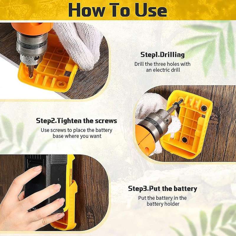 24 Pieces Battery Holder Compatible with Dewalt 20v Battery, Yellow