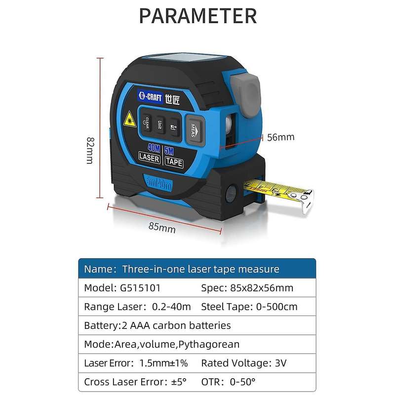 3-in-1 Digital Lasers Tape Measure Tool Infrared Measure Finder Tape
