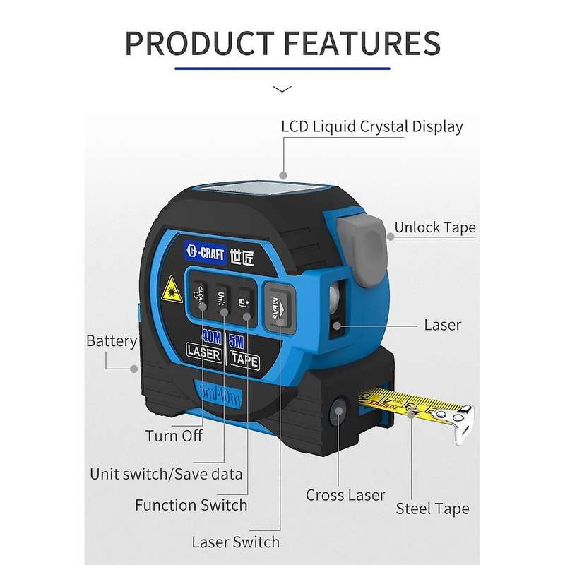 3-in-1 Digital Lasers Tape Measure Tool Infrared Measure Finder Tape