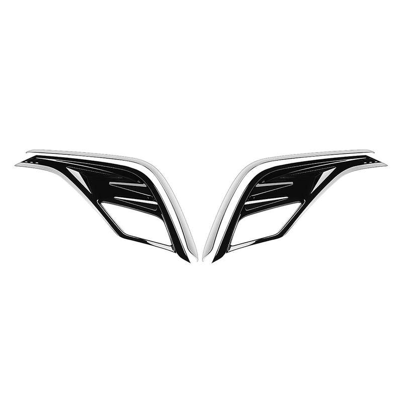 Eyelid Eyebrow Cover Trim Molding Bezel Garnish Bright Black Rhd