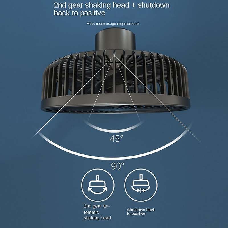 Usb Shaking Head Fan High Wind Timing for Office Camping Outdoor