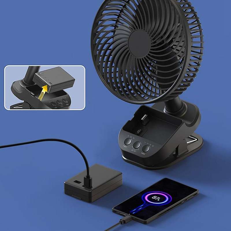 Usb Shaking Head Fan High Wind Timing for Office Camping Outdoor