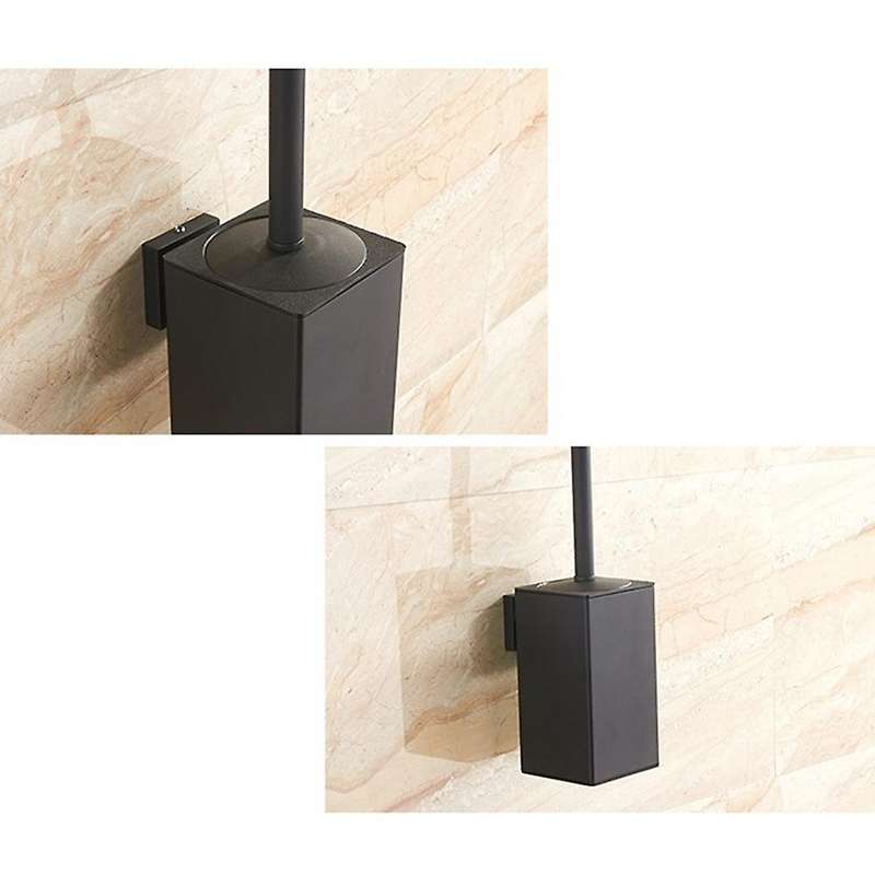 Stainless Steel Toilet Brush Black Bathroom Cleaning Brush Holder
