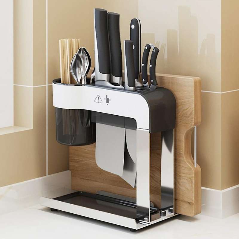 Storage Box Chopsticks Knife and Fork Box Black & White & Silver