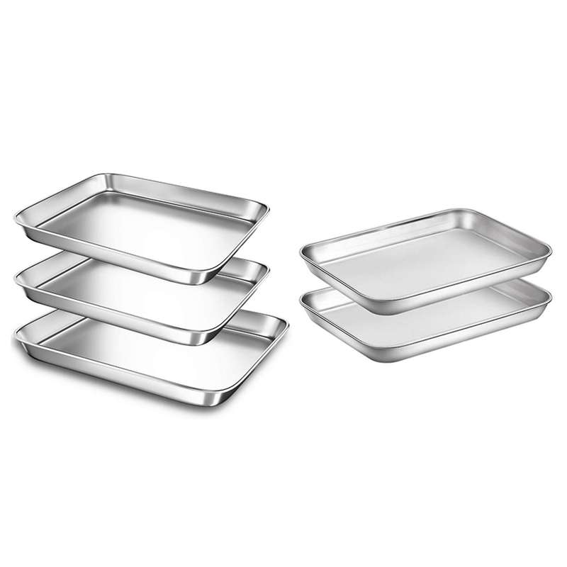 Baking Sheet Pans Stainless Steel Heavy Rectangle Tray, 3 Piece/set