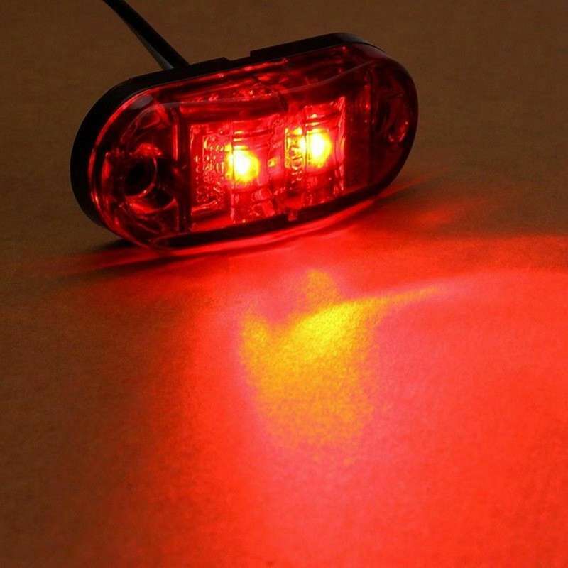 20x Amber+20x Red Led Car Truck Trailer Rv Oval 2.5 Inch Marker Light