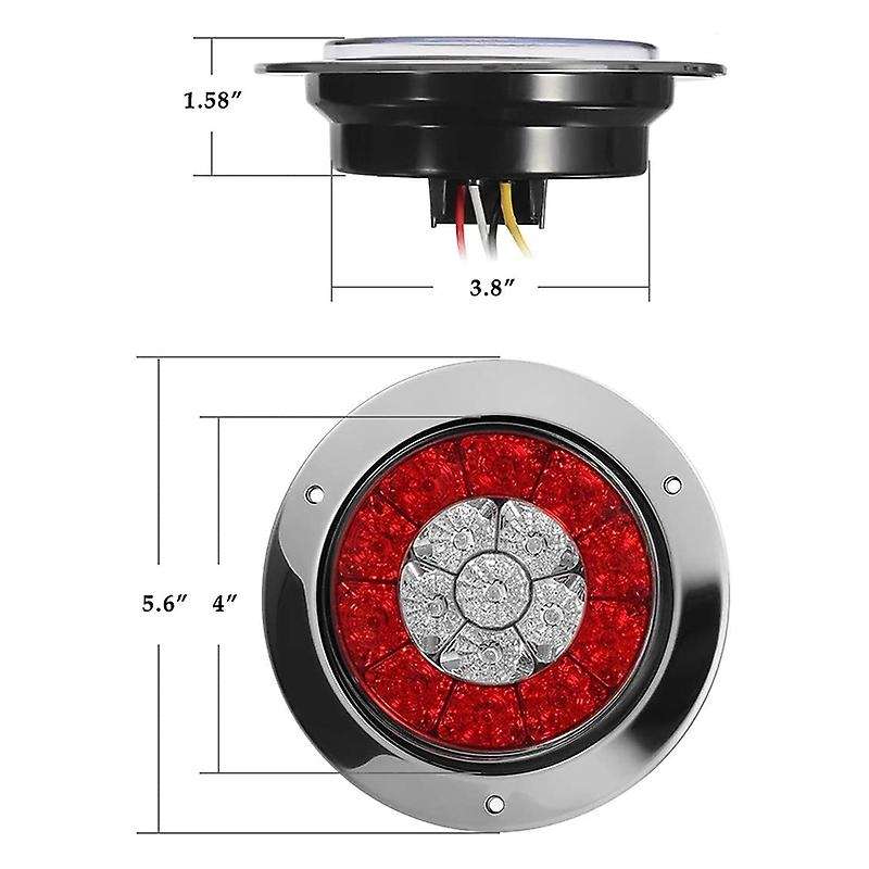 4pcs 4 Inch Led Trailer Tail Lights for Rv Trailer Trucks