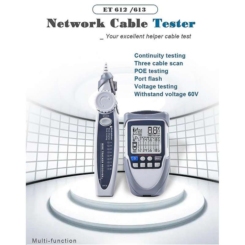 Et613 Handheld Multi-function Network Cable Tester Lcd Screen