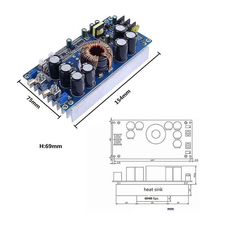800w High Power Buck Converter Step Down Voltage Reducer