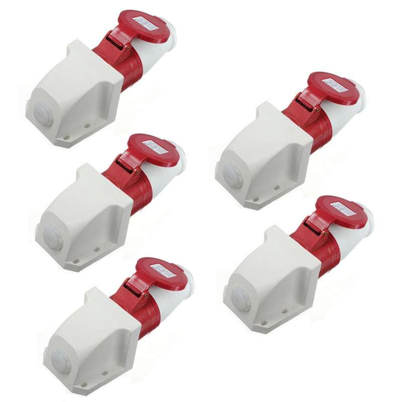 16 Amp 5 Pin Plug & Socket Ip44 3 Phase 380-415v 3p + N + Earth 16a