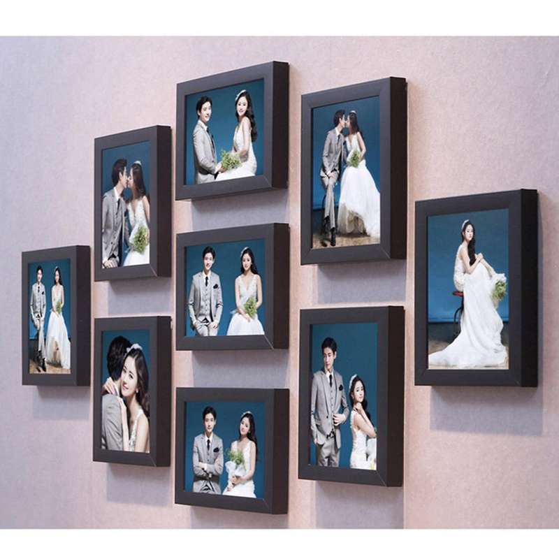 9pcs/set Black Picture Photo Frame Set Living Room Home Decor