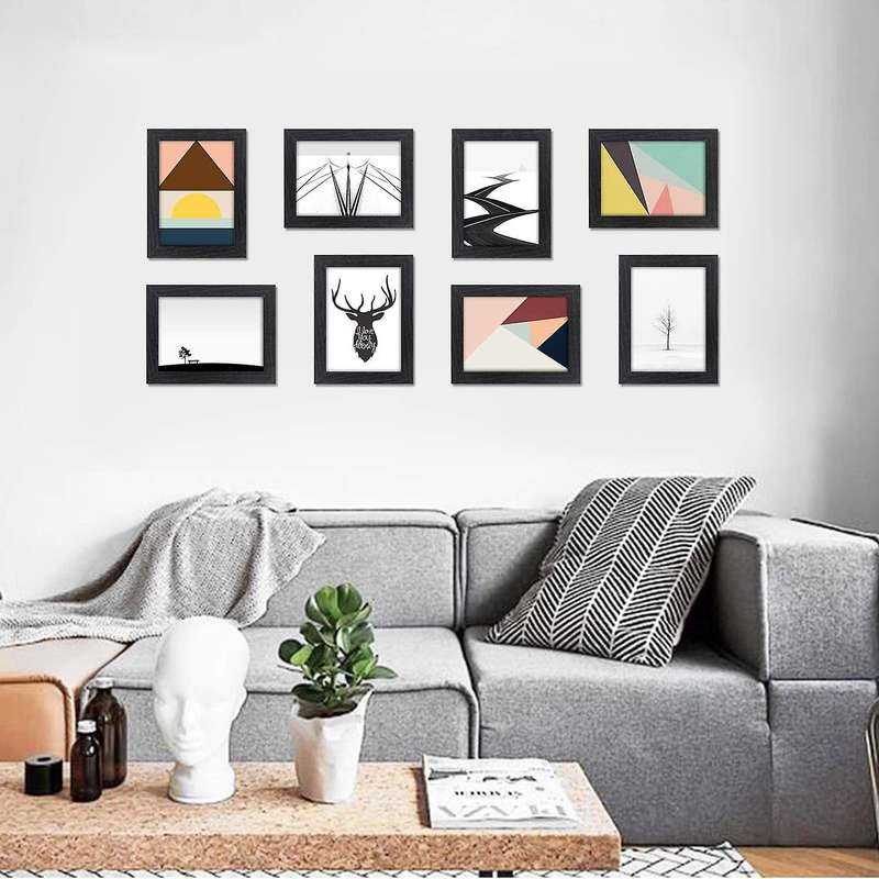 9pcs/set Black Picture Photo Frame Set Living Room Home Decor