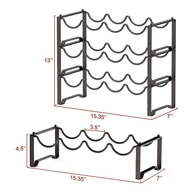 3-tier Stackable Wine Rack,wine Storage Holder for Kitchen Countertop