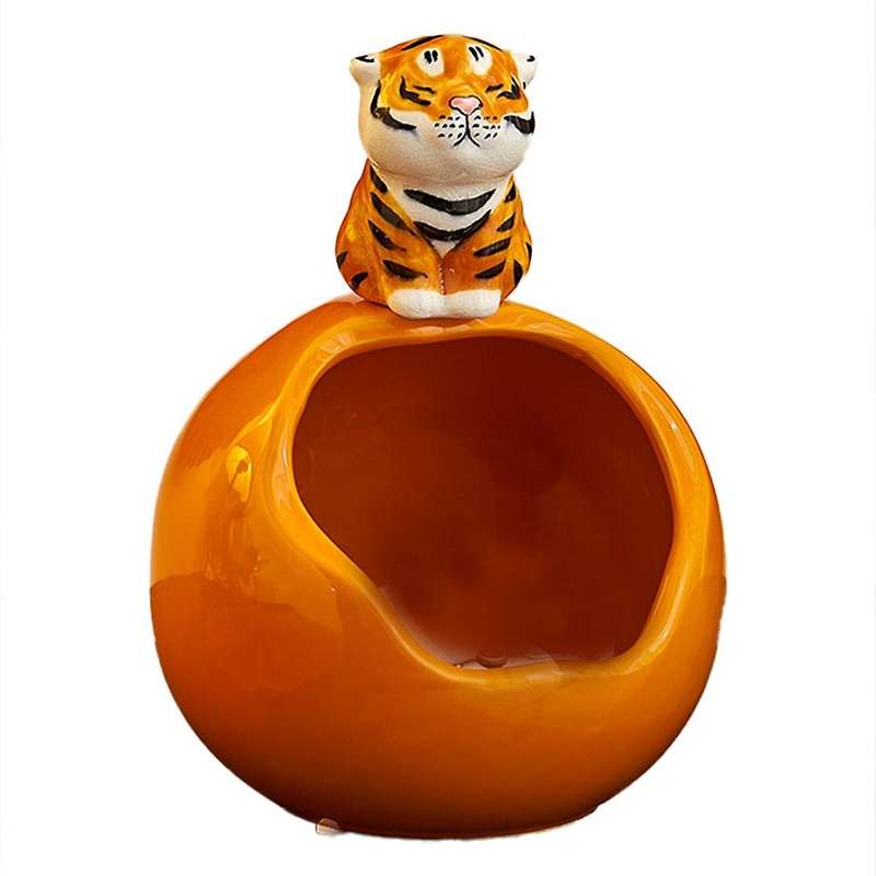 Tiger Statues Storage Box Animal Sculptures Living Room Decor Home A