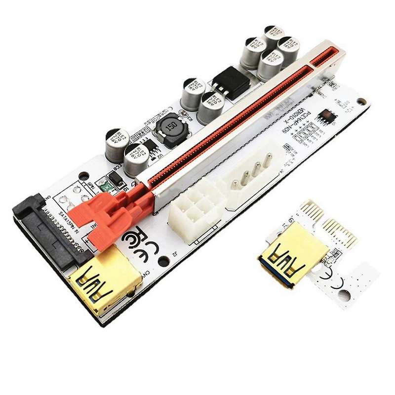 5pcs Ver010-x Pcie Riser Three-interface 1x to 16x Adapter Card,black