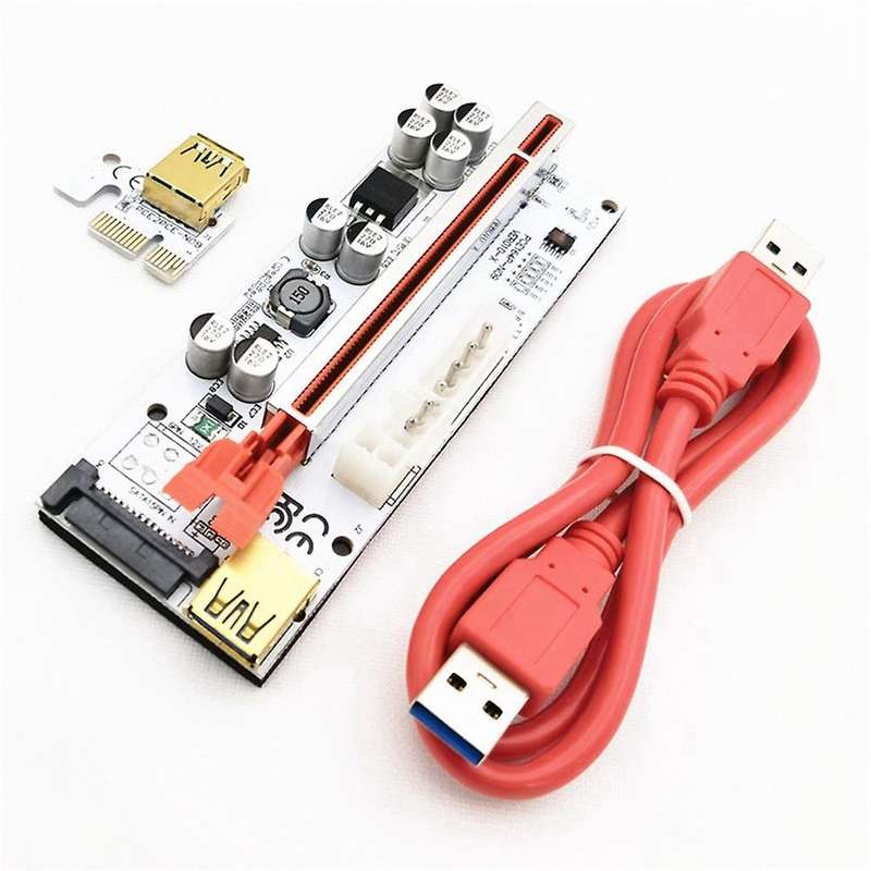 5pcs Ver010-x Pcie Riser Three-interface 1x to 16x Adapter Card,black