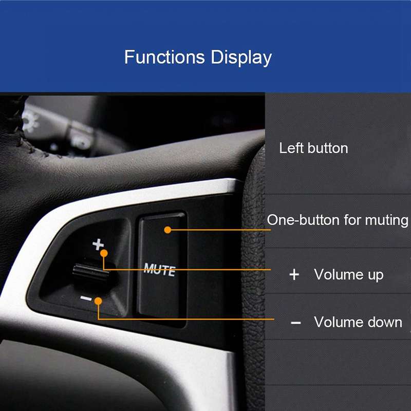 Car Steering Button Switch Blue Backlight for Hyundai Verna Solaris