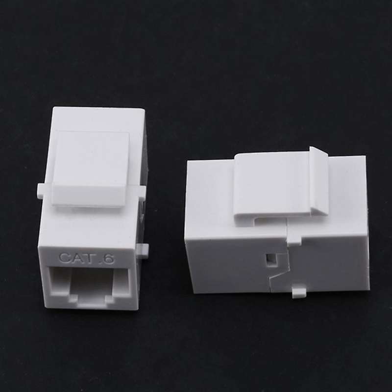 100pcs Rj45 Connector Keystone Jack Cat6 Extension Adapter,white
