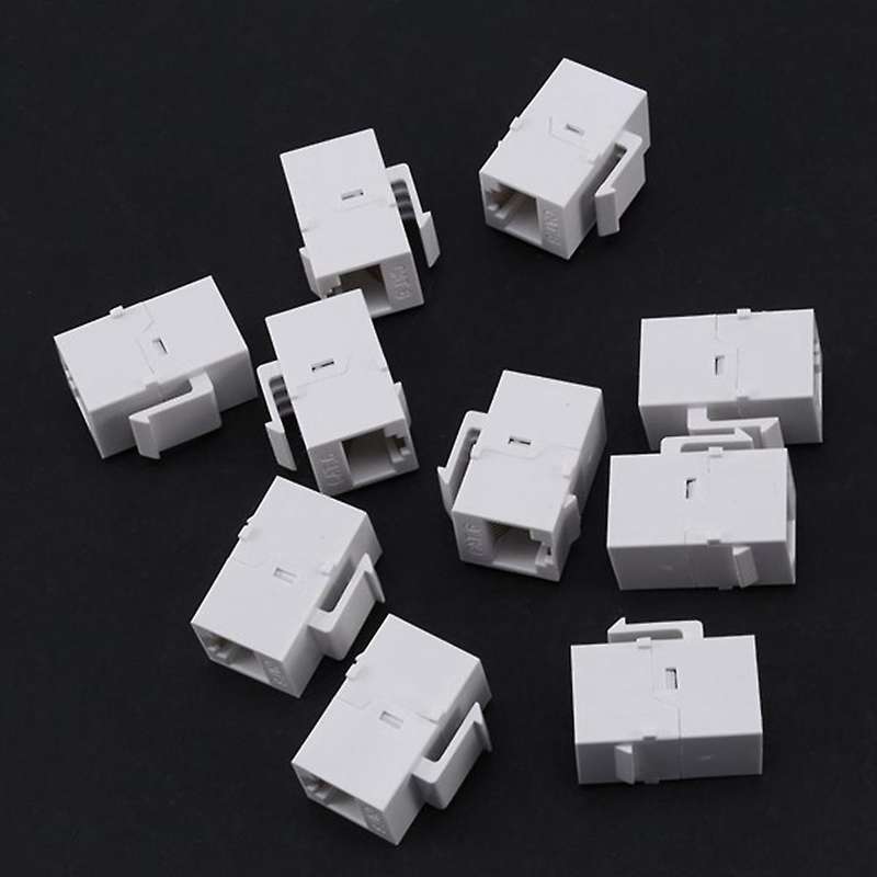 100pcs Rj45 Connector Keystone Jack Cat6 Extension Adapter,white