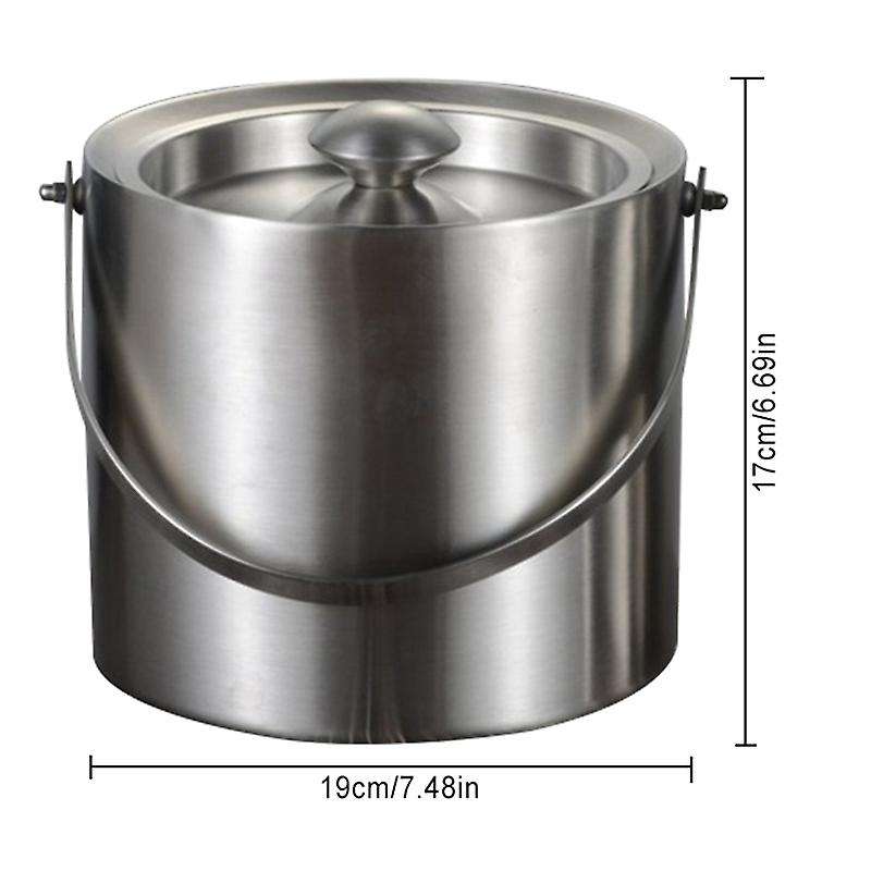 3l 2 Tier Stainless Steel Insulation Ice Bucket for Champagne Bar Ktv