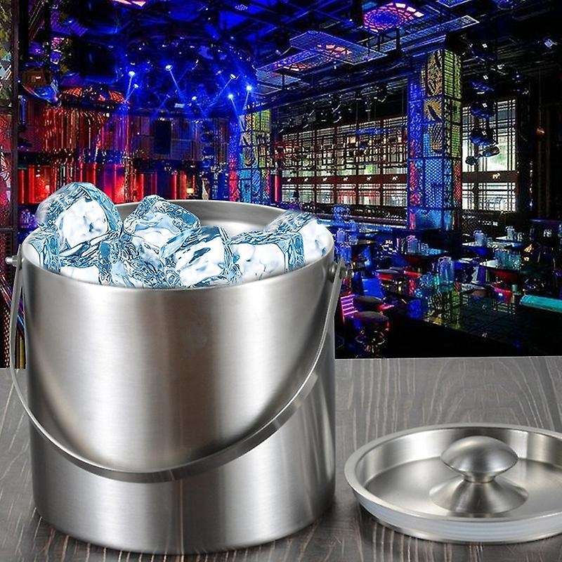 3l 2 Tier Stainless Steel Insulation Ice Bucket for Champagne Bar Ktv