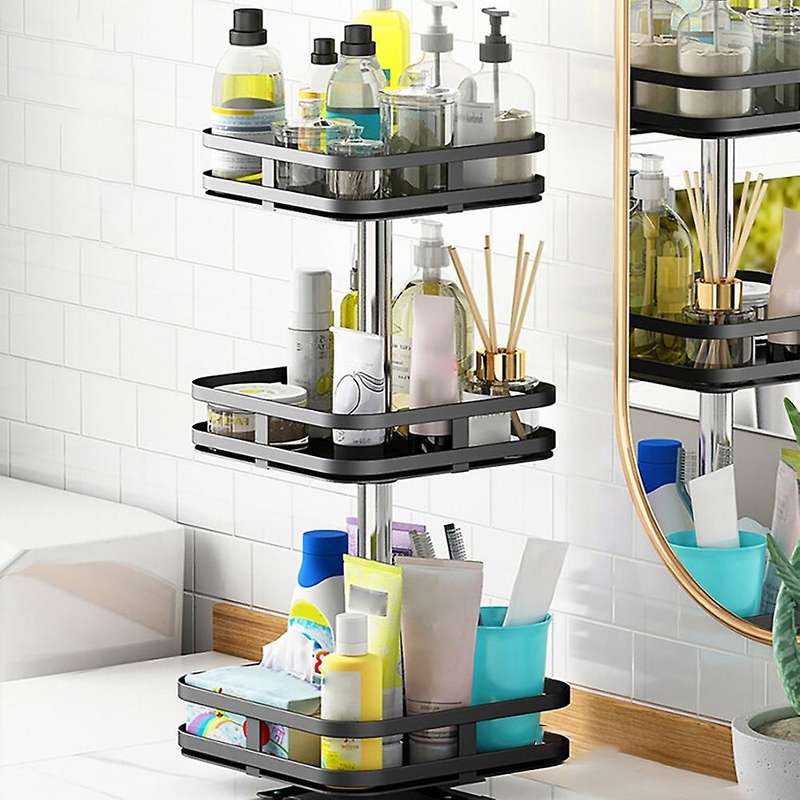 Rotatable Kitchen Spice Container Rack Countertop Corner Spice Rack M