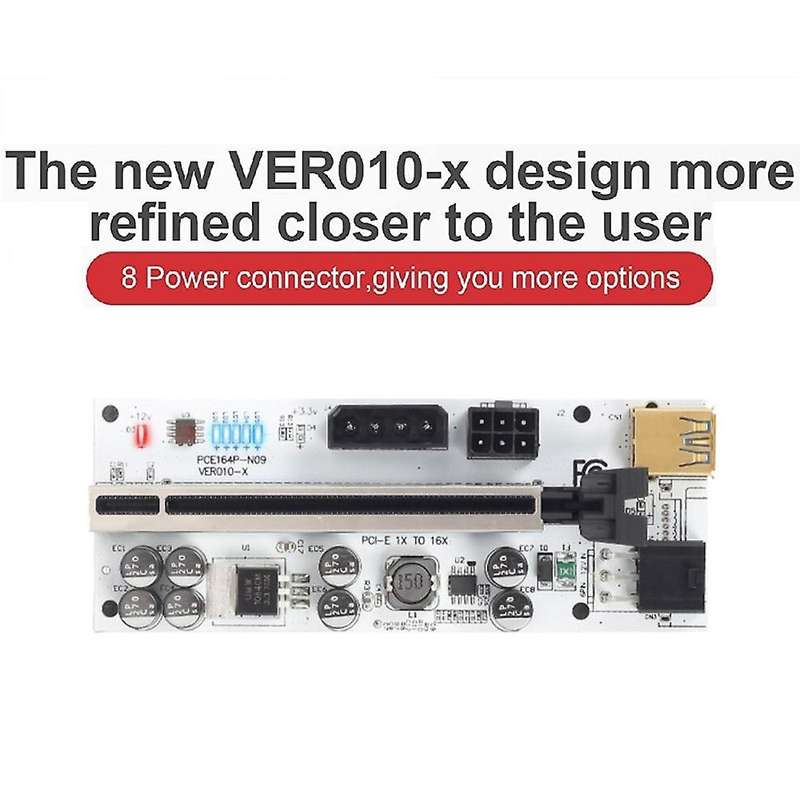 5 Set Usb 3.0 Pci-e Riser Card Ver010-x for Video Card X16 Mining, B