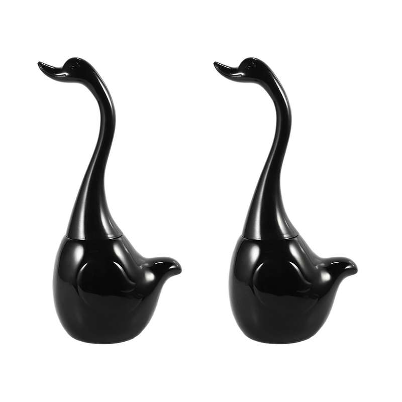 Ceramic Plastic Swan Toilet Brush Holder Cleaning Brushblack