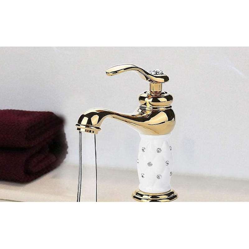 Faucet Brass Faucet Sink Part for Bathroom Kitchen House (golden)