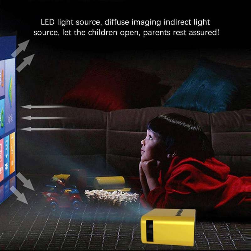Yt500 Led Mobile Video Projector Home Theater Kids Gift -eu Plug