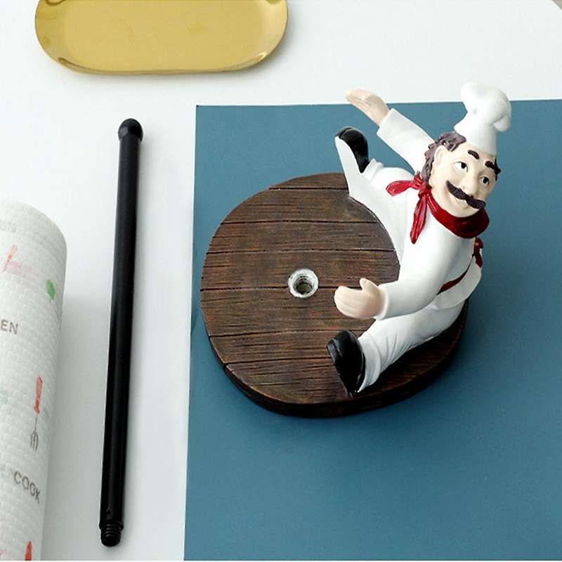 Chef Figurine Tissue Rack Roll Paper Holder Bathroom Deskop Home A