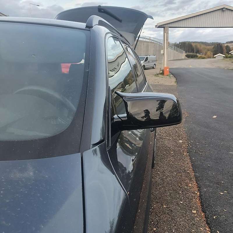 Car Glossy Black Rearview Side Glass Mirror Cover Trim