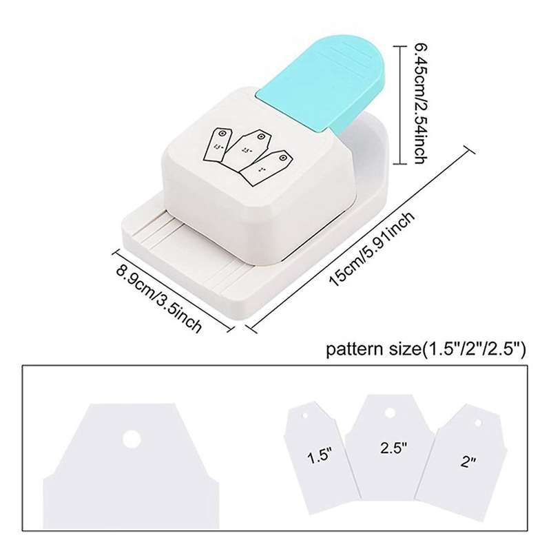 3 Pack 3 In 1 Bookmark Punch 1.5,2 Or 2.5 Inch for Diy Bookmarks,tags
