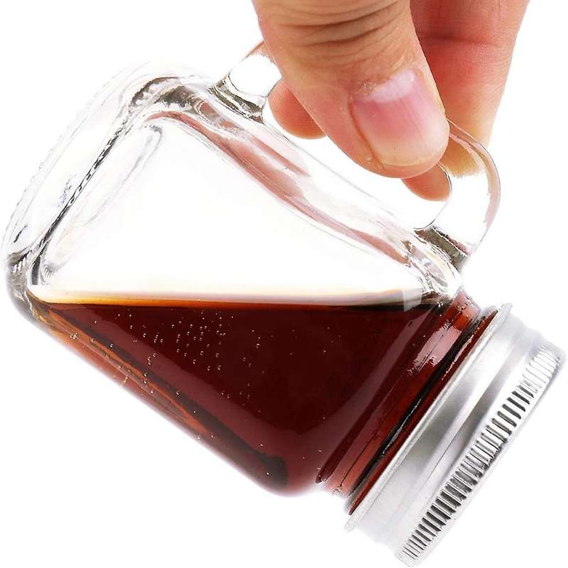 16 Pack 2 Oz Mini Mason Jar Shot Glasses with Lids, Glass Favor Jars