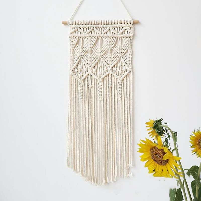 2 Pieces Wall Hanging Boho Art Decor,handmade Woven Cotton Tapestry