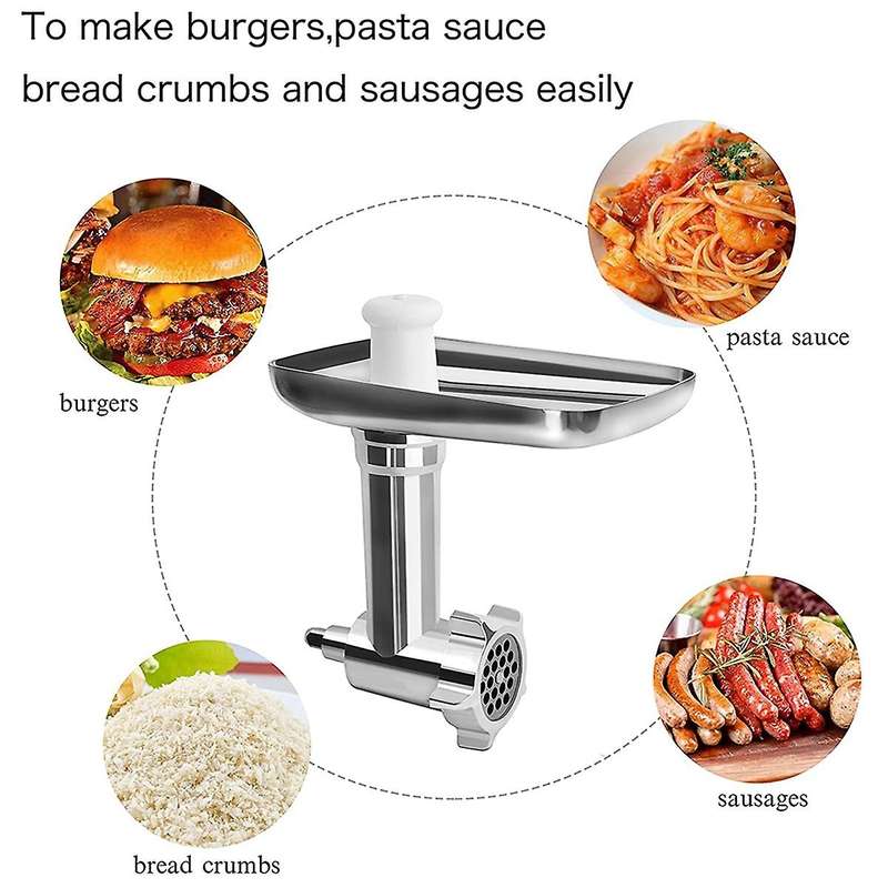 Food Grinder Attachment for Kitchenaid Stand Mixers 2 Stuffer Tubes