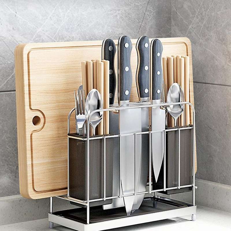 304 Stainless Steel Stand 3 In 1 Kitchen Cutting Board Organizer