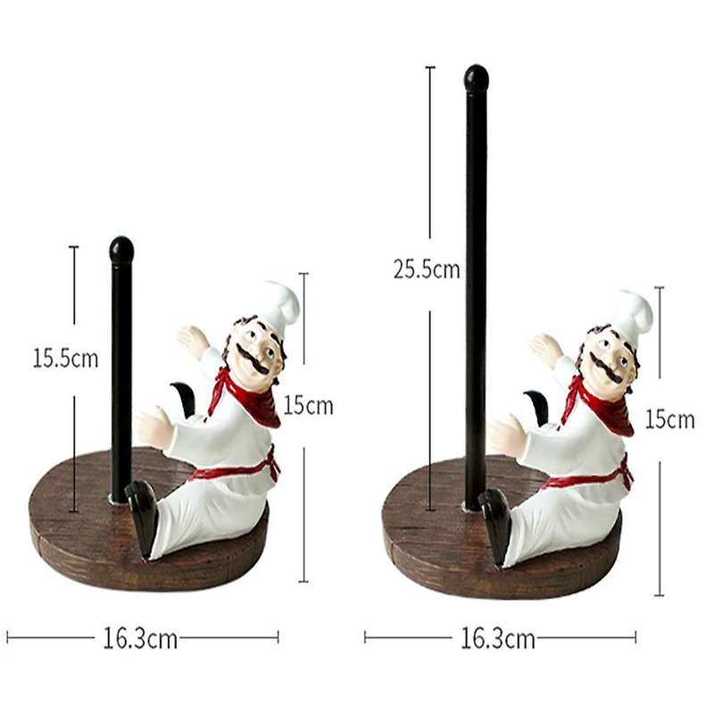 Chef Figurine Tissue Rack Roll Paper Holder Bathroom Deskop Home B