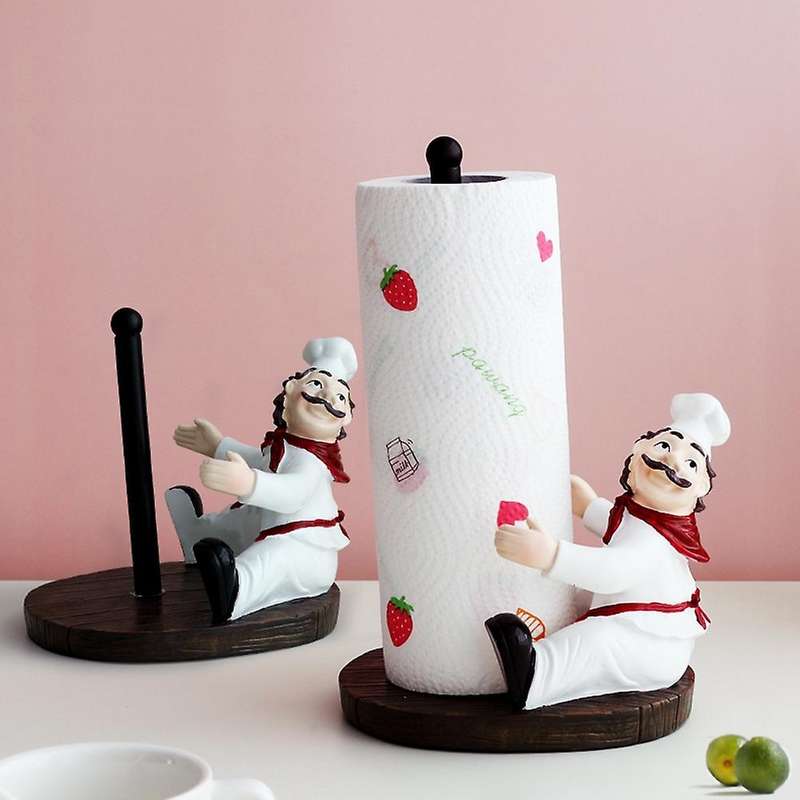 Chef Figurine Tissue Rack Roll Paper Holder Bathroom Deskop Home B