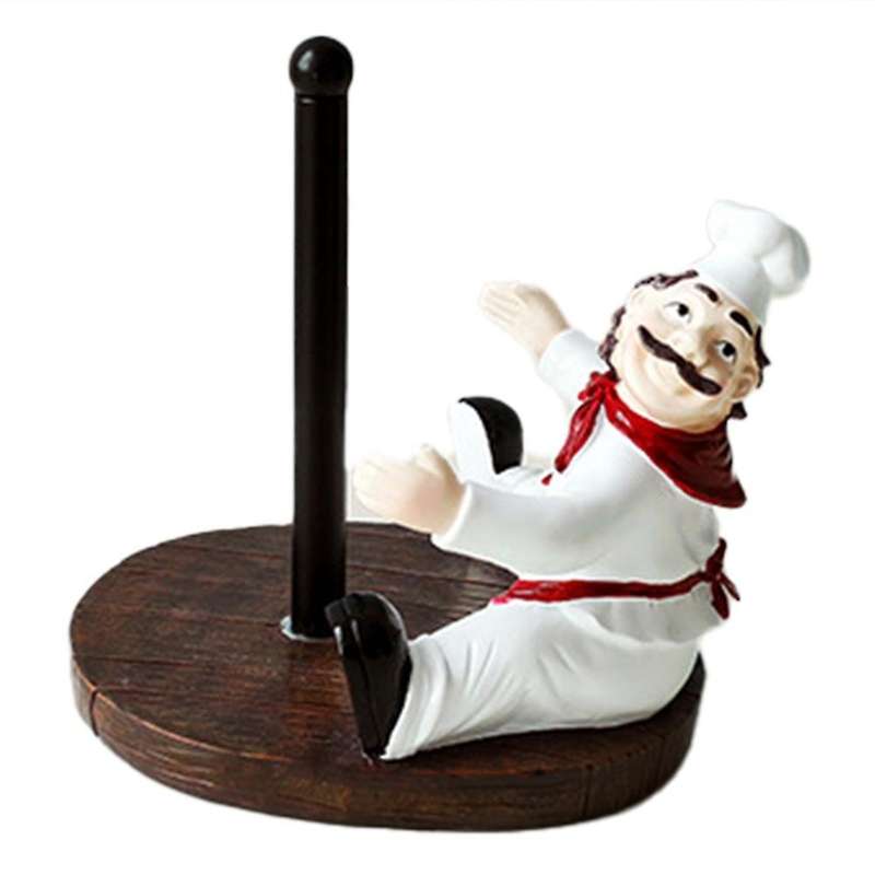 Chef Figurine Tissue Rack Roll Paper Holder Bathroom Deskop Home B