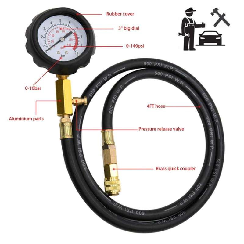 Oil Pressure Tester Kit, Psi Engine Oil Pressure Tester Gauge Tool