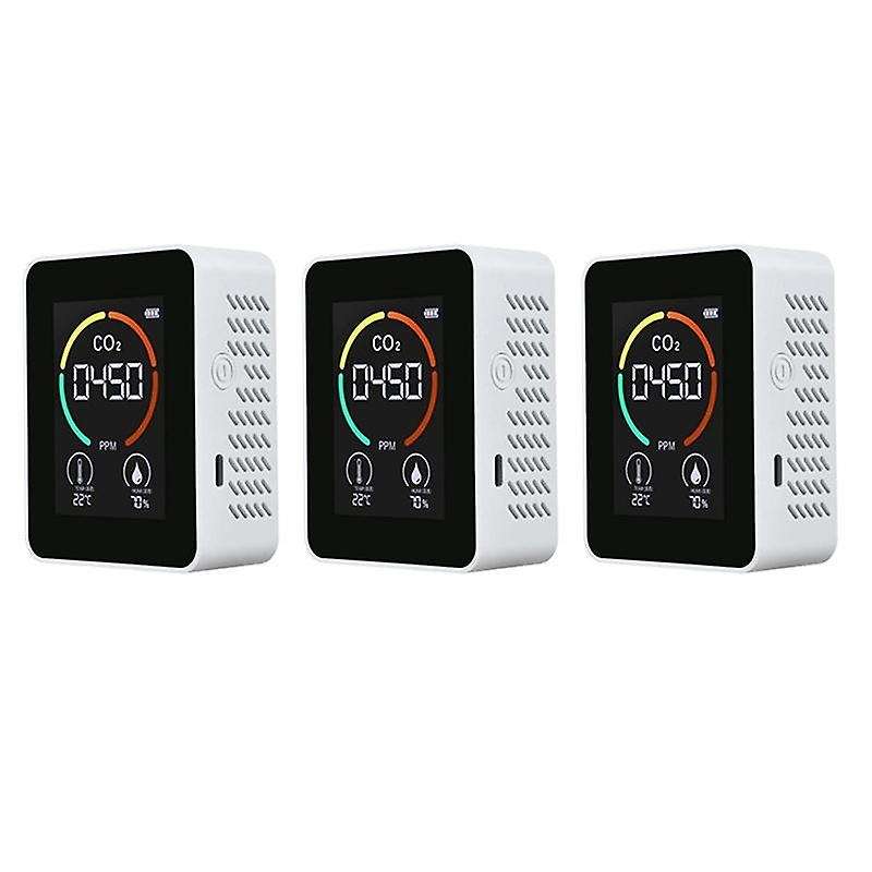 3x Temperature & Humidity Meter,air Quality Monitor,co2 Detector,a
