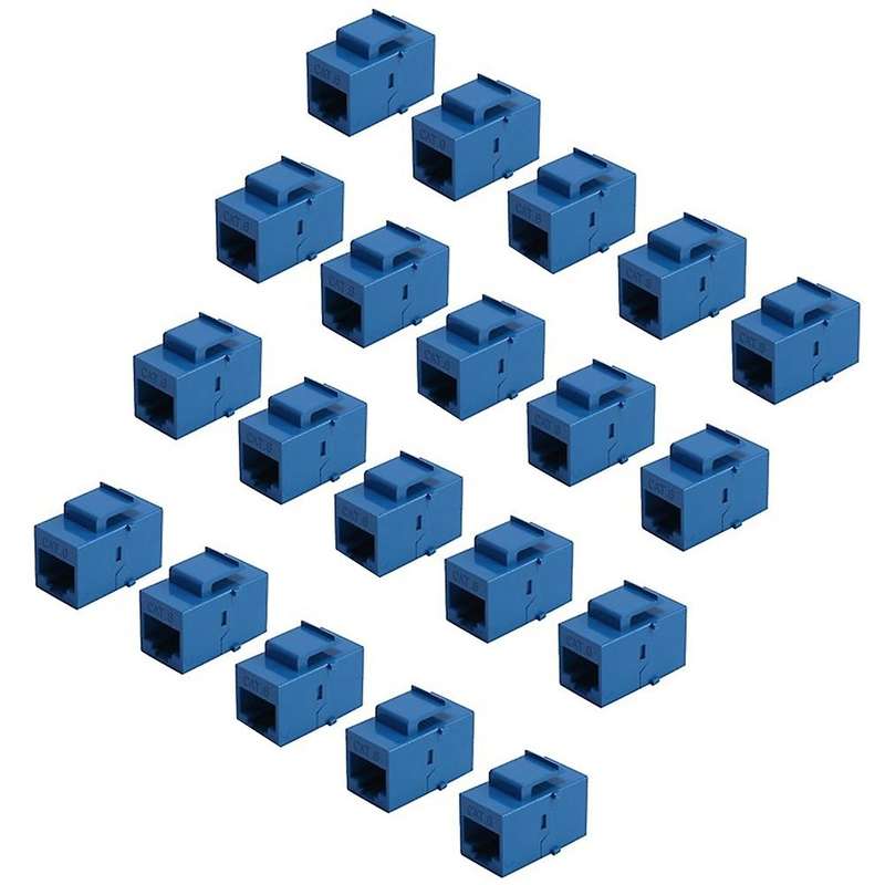 100pcs Rj45 Connector Keystone Jack Cat6 Extension Adapter,blue