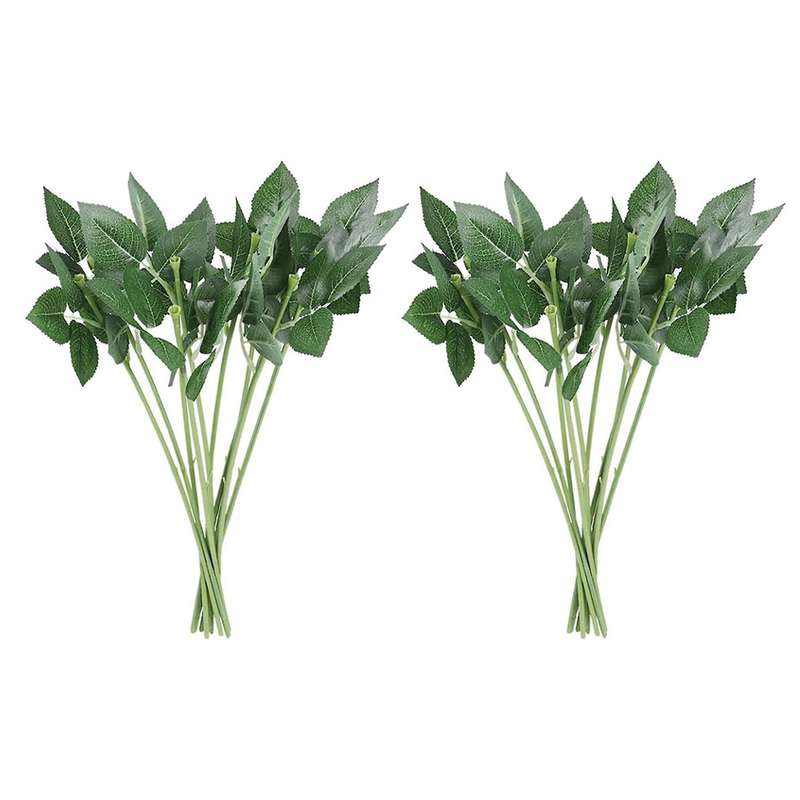 200pcs Artificial Plastic Rose Flower Stems Greenish Flower Branch