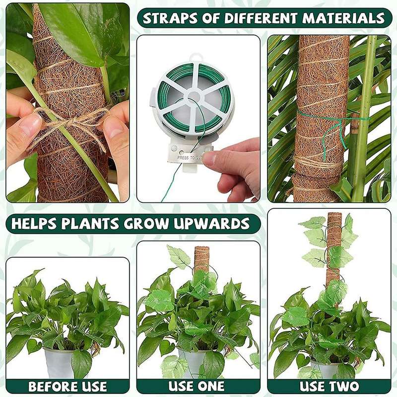 12&16 Inch Spiral Moss Rods for Plant Climbing Support Coir Poles