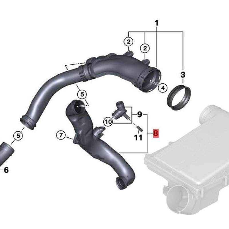 Air Cleaner Intake-duct Tube Hose Assy,for -bmw 14-16 X5 X6 3.0l-l6