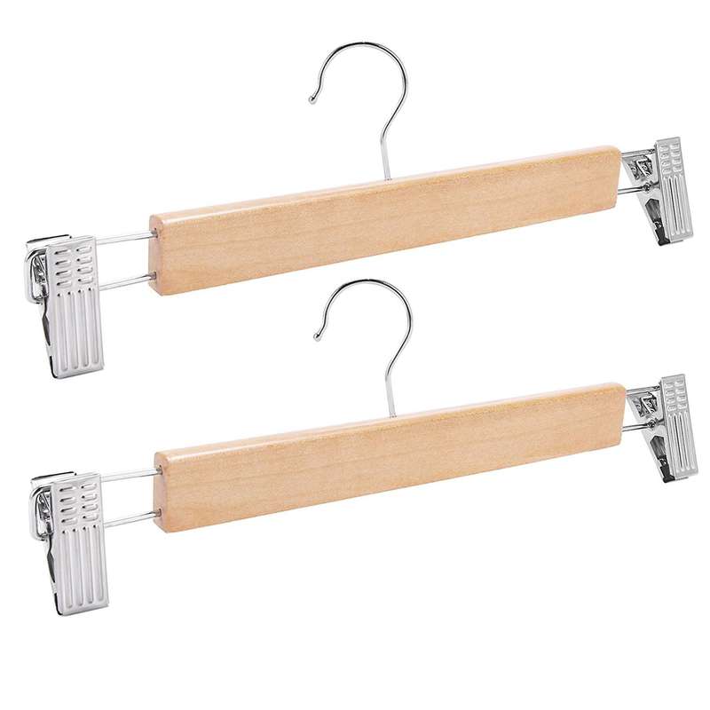 Wooden Skirt Hangers (pack Of 20) Non-slip,360 Degree Swivel Hook