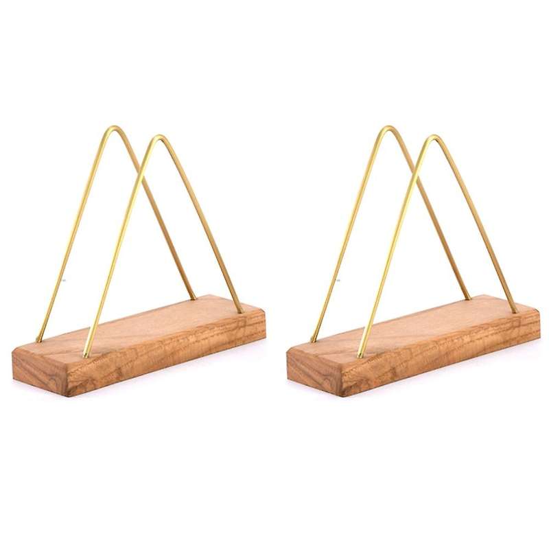 Solid Wood Creative Vertical Triple-cornered Tissue Holder Coffee B