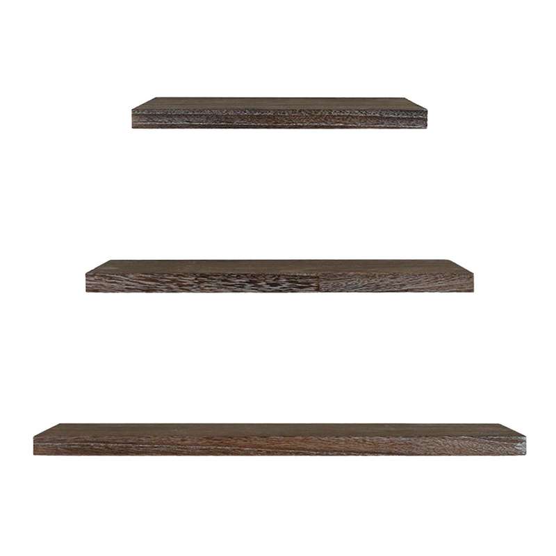 3 Pcs Wood Wall Hanging Shelf with Brackets for Storage - Retro