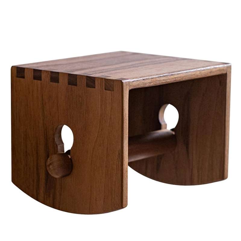 Solid Wood Tissue Holder Paper Roll Holder Wall-mounted Black Walnut